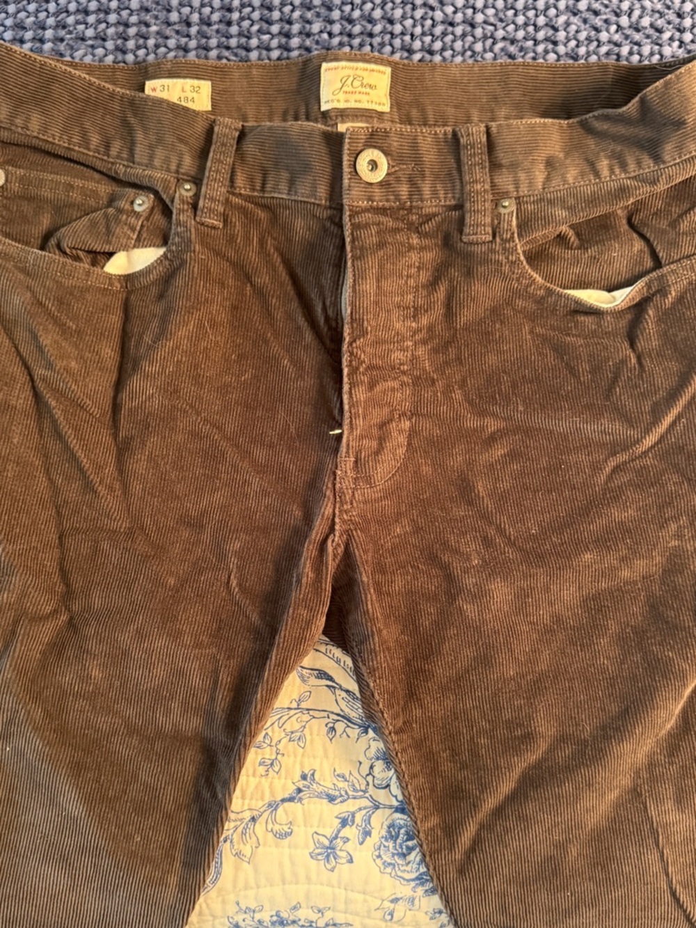 J. Crew Men’s Dark Brown Corduroy Pants